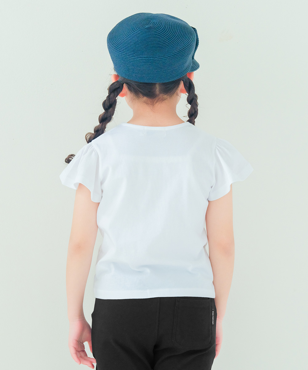 子供服 女の子 綿100％バレエプリントTシャツ ピンク(02) 正面