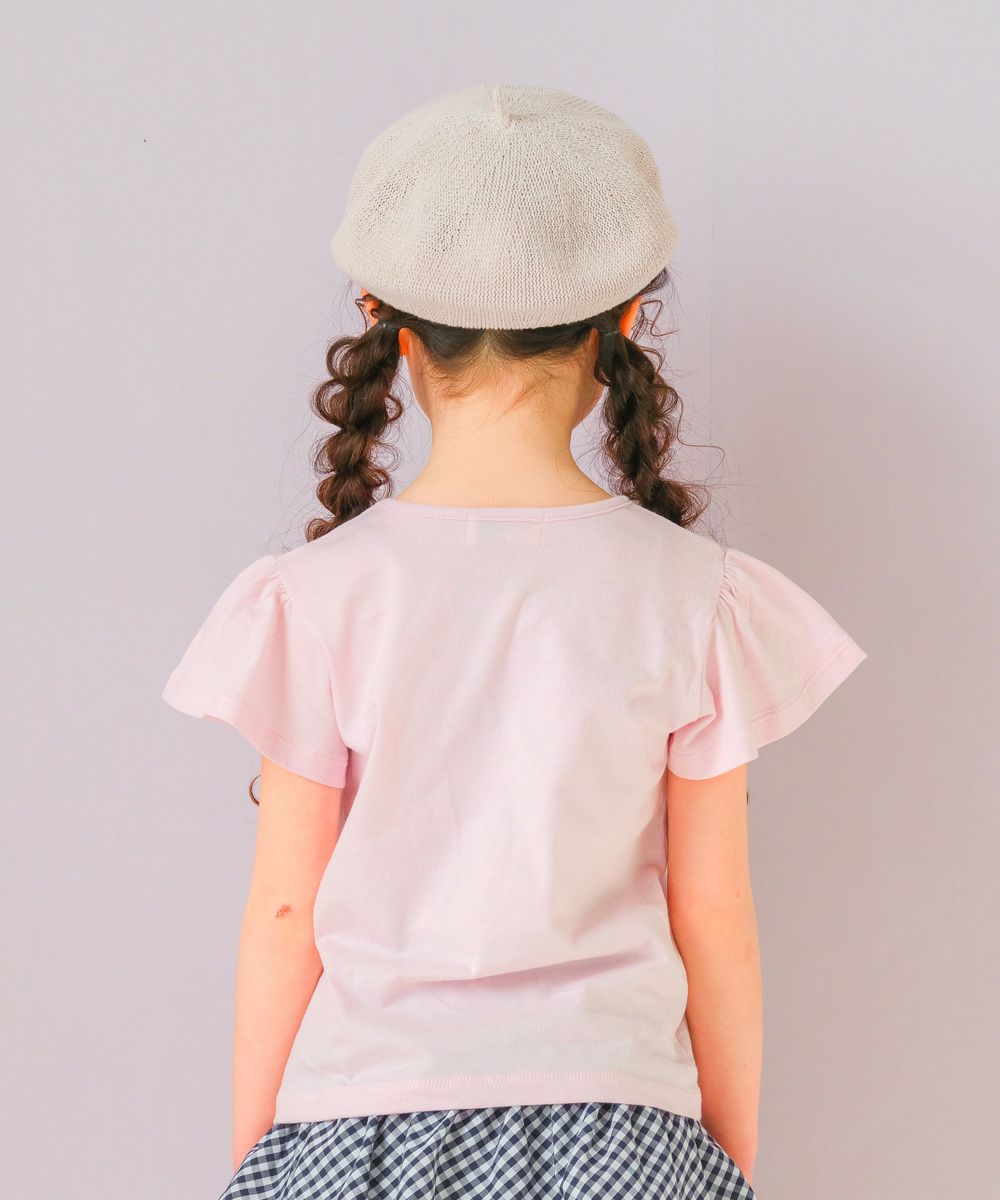 子供服 女の子 綿100％バレエプリントTシャツ ピンク(02) モデル画像3