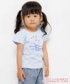 ベビー服 男の子 ベビーサイズ綿100％花モチーフプリントTシャツ ブルー(61) モデル画像アップ