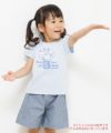 ベビー服 男の子 ベビーサイズ綿100％花モチーフプリントTシャツ ブルー(61) モデル画像1