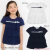 子供服 女の子 リボン付き3段シフォンフリルTシャツ