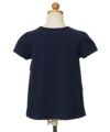 子供服 女の子 リボン付き3段シフォンフリルTシャツ ネイビー(06) トルソー背面