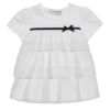 子供服 女の子 リボン付き3段シフォンフリルTシャツ オフホワイト(11) 正面