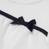 子供服 女の子 リボン付き3段シフォンフリルTシャツ オフホワイト(11) デザインポイント1