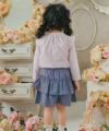 ベビー服 女の子 ベビーサイズ綿100％ダンガリーキュロットパンツ ネイビー(06) モデル画像全身