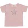 ベビー服 女の子 男の子 男女兼用綿100％星プリントTシャツ ピンク(02) 正面