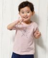 ベビー服 女の子 男の子 男女兼用綿100％星プリントTシャツ ピンク(02) モデル画像アップ