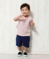 ベビー服 女の子 男の子 男女兼用綿100％星プリントTシャツ ピンク(02) モデル画像全身