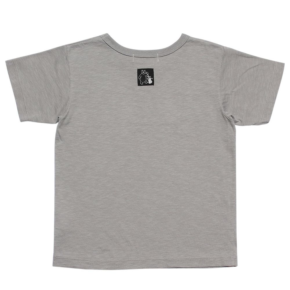 子供服 男の子 綿100％ギタープリント楽器シリーズTシャツ グレー(09) 背面