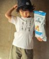 子供服 男の子 綿100％ギタープリント楽器シリーズTシャツ オフホワイト(11) モデル画像1