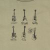 子供服 男の子 綿100％ギタープリント楽器シリーズTシャツ カーキ(82) デザインポイント1