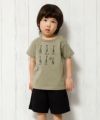 ベビー服 男の子 ベビーサイズ綿100％ギタープリント楽器シリーズTシャツ カーキ(82) モデル画像2