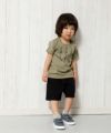 ベビー服 男の子 ベビーサイズ綿100％ギタープリント楽器シリーズTシャツ カーキ(82) モデル画像4