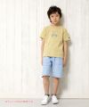 子供服 男の子 綿100％自転車プリント乗り物シリーズTシャツ イエロー(04) モデル画像全身