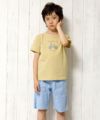 子供服 男の子 綿100％自転車プリント乗り物シリーズTシャツ イエロー(04) モデル画像2