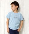 子供服 男の子 綿100％自転車プリント乗り物シリーズTシャツ ブルー(61) モデル画像アップ