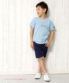 子供服 男の子 綿100％自転車プリント乗り物シリーズTシャツ ブルー(61) モデル画像全身
