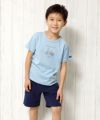 子供服 男の子 綿100％自転車プリント乗り物シリーズTシャツ ブルー(61) モデル画像2