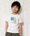 子供服 男の子 綿100％クマプリント動物シリーズTシャツ オフホワイト(11) モデル画像アップ
