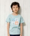 子供服 男の子 綿100％クマプリント動物シリーズTシャツ グリーン(08) モデル画像アップ