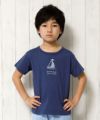 子供服 男の子 綿100％ヨットプリントマリンTシャツ ネイビー(06) モデル画像アップ