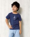 子供服 男の子 綿100％ヨットプリントマリンTシャツ ネイビー(06) モデル画像3