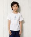 子供服 男の子 綿100％ヨットプリントマリンTシャツ オフホワイト(11) モデル画像アップ