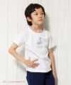 子供服 男の子 綿100％ヨットプリントマリンTシャツ オフホワイト(11) モデル画像1