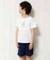 子供服 男の子 綿100％ヨットプリントマリンTシャツ オフホワイト(11) モデル画像4