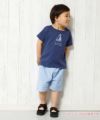 ベビー服 男の子 ベビーサイズ綿100％ヨットマリンプリントTシャツ ネイビー(06) モデル画像全身