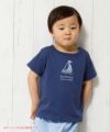 ベビー服 男の子 ベビーサイズ綿100％ヨットマリンプリントTシャツ ネイビー(06) モデル画像1