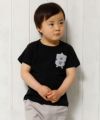 ベビー服 男の子 ベビーサイズ綿100％ポケットモチーフ付きTシャツ ブラック(00) モデル画像アップ