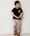 ベビー服 男の子 ベビーサイズ綿100％ポケットモチーフ付きTシャツ ブラック(00) モデル画像全身