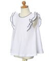 子供服 女の子 綿100％袖フリルTシャツ オフホワイト(11) トルソー斜め
