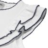 子供服 女の子 綿100％袖フリルTシャツ オフホワイト(11) デザインポイント1
