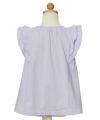 子供服 女の子 綿100％袖フリルTシャツ パープル(91) トルソー背面