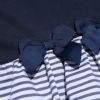 子供服 女の子 綿100％リボン付き裾ボーダーフリル切替Tシャツ ネイビー(06) デザインポイント1