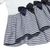 子供服 女の子 綿100％リボン付き裾ボーダーフリル切替Tシャツ オフホワイト(11) デザインポイント2