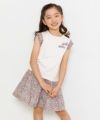 子供服 女の子 綿100％花柄ギャザーティアードスカート ピンク(02) モデル画像2