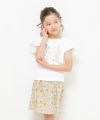 子供服 女の子 綿100％花柄ウエストゴムスカート風キュロットパンツ イエロー(04) モデル画像3
