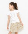 子供服 女の子 綿100％花柄ウエストゴムスカート風キュロットパンツ イエロー(04) モデル画像4