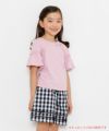 子供服 女の子 ギンガムチェック柄ボンつきキュロットパンツ ホワイト×ブラック(10) モデル画像1