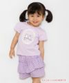 ベビー服 男の子 ベビーサイズギンガムチェック柄キュロットパンツ パープル(91) モデル画像2