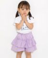 ベビー服 男の子 ベビーサイズギンガムチェック柄キュロットパンツ パープル(91) モデル画像4