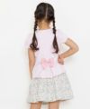 子供服 女の子 花柄裏地付きギャザースカート オフホワイト(11) モデル画像2
