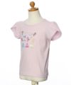 子供服 女の子 お花＆バレエ刺繍モチーフ付きチューリップ袖Tシャツ ピンク(02) トルソー斜め