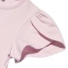 子供服 女の子 お花＆バレエ刺繍モチーフ付きチューリップ袖Tシャツ ピンク(02) デザインポイント2