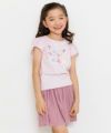 子供服 女の子 お花＆バレエ刺繍モチーフ付きチューリップ袖Tシャツ ピンク(02) モデル画像3