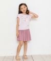 子供服 女の子 お花＆バレエ刺繍モチーフ付きチューリップ袖Tシャツ ピンク(02) モデル画像4