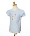 子供服 女の子 お花＆バレエ刺繍モチーフ付きチューリップ袖Tシャツ ブルー(61) トルソー斜め